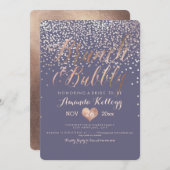 Pix Dezines Brunch & Bubbly getanzt in Rose Gold Einladung (Vorne/Hinten)