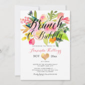 Pix Dezines Brunch & Bubbly Spring Floral Einladung (Vorderseite)