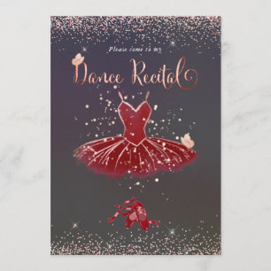 Pix Dezines Burgund Tutu Butterflies Tanz Erwägung Einladung