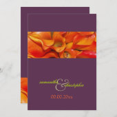 Pix Dezines BURNT ORANGE CALLA LILILIES/DIY BCKGRN Einladung (Vorne/Hinten)