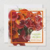 Pix Dezines BURNT ORANGE CALLA LILY BOUQUET Einladung (Vorderseite)