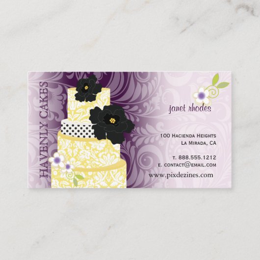 Pix Dezines Cake/Bäckerei/Pâtisserie Visitenkarte (Rückseite)