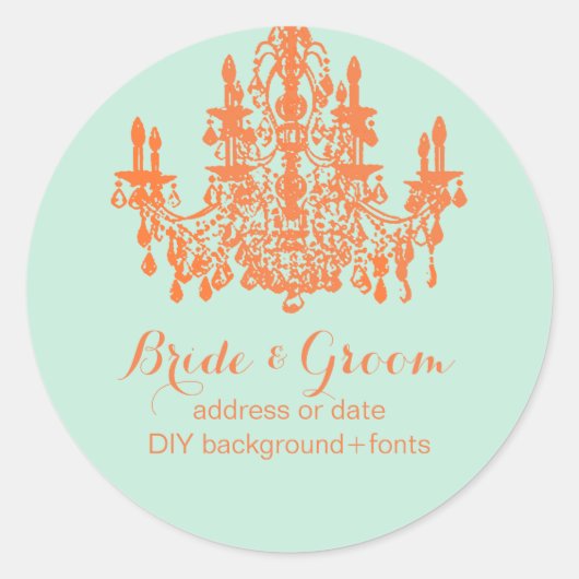 Pix Dezines celosia orange Kronleuchter Runder Aufkleber (Vorderseite)