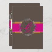 Pix Dezines Chole Filigree|DIY Farben|Orange+Rosa Einladung (Vorne/Hinten)