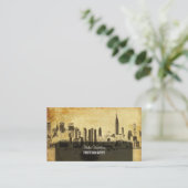Pix Dezines City Scape, New York, Vintag Visitenkarte (Stehend Vorderseite)