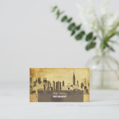 Pix Dezines City Scape, New York, Vintag Visitenkarte (Stehend Vorderseite)