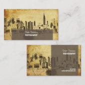 Pix Dezines City Scape, New York, Vintag Visitenkarte (Vorne/Hinten)