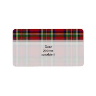 Pix Dezines Clan Stewart tartan/rot+grün Adressaufkleber
