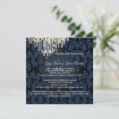 Pix Dezines Crystal Chandelier + Barock Damaskus Einladung (Stehend Vorderseite)