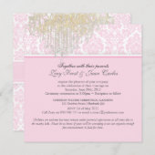 Pix Dezines Crystal Chandelier + Moiré Damask Einladung (Vorne/Hinten)