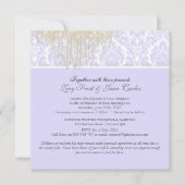 Pix Dezines Crystal Chandelier+Moiré Damask/lila Einladung (Vorderseite)
