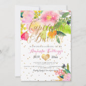 Pix Dezines Cupcakes & Bubbly Spring Floral Einladung (Vorderseite)