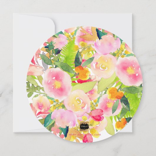 Pix Dezines Cupcakes & Bubbly Spring Floral Einladung (Rückseite)