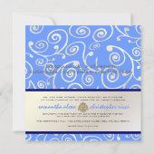 Pix Dezines Cupcakes Wirbel in Blau + Perle Einladung (Rückseite)