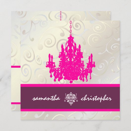 Pix Dezines Cupcakes Wirbel + Kronleuchter Einladung (Vorne/Hinten)