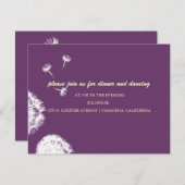 Pix Dezines Dandelion, dunkle Hintergrundfarben Einladung (Vorne/Hinten)