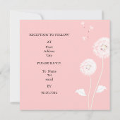 Pix Dezines Dandelion, dunkle Hintergrundfarben Einladung (Rückseite)