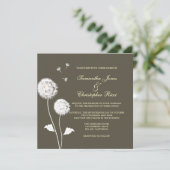 Pix Dezines Dandelion, dunkle Hintergrundfarben Einladung (Stehend Vorderseite)