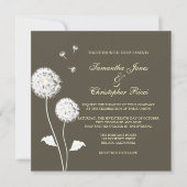 Pix Dezines Dandelion, dunkle Hintergrundfarben Einladung (Vorderseite)