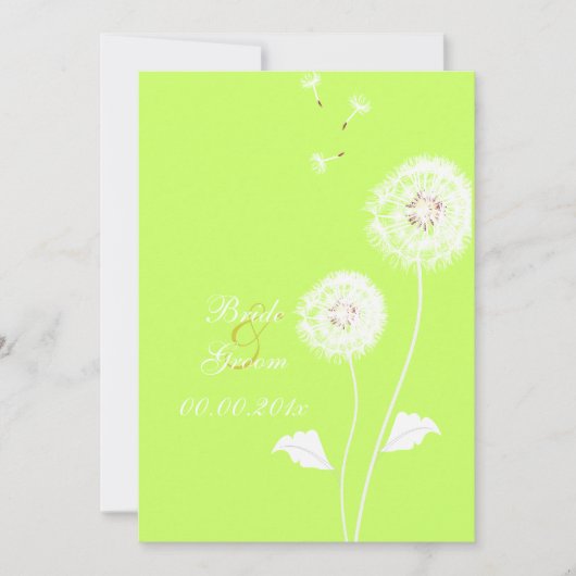 Pix Dezines Dandelion, dunkle Hintergrundfarben Einladung (Vorderseite)