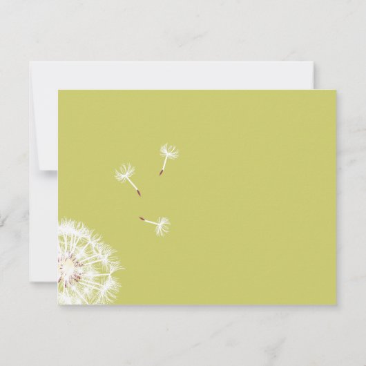 Pix Dezines Dandelion, dunkle Hintergrundfarben Einladung (Rückseite)