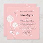 Pix Dezines Dandelion, dunkle Hintergrundfarben Einladung (Vorne/Hinten)