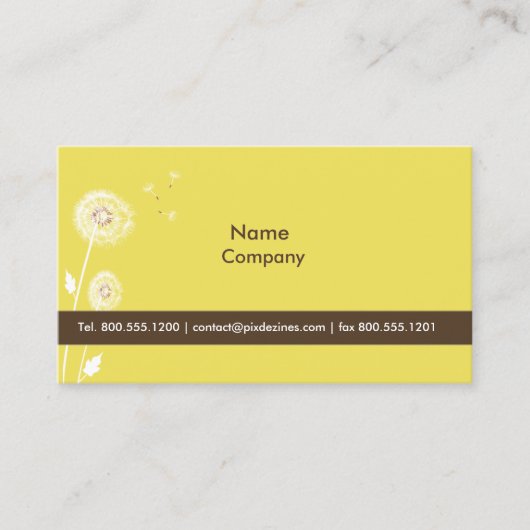 Pix Dezines dandelions Zitronenzest gelb Visitenkarte (Vorderseite)