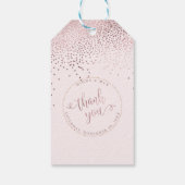 Pix Dezines Danke, Imitate Rose Gold Confetti Geschenkanhänger (Rückseite)
