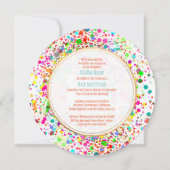 Pix Dezines Dazzled/Neon Speck/Bat Mitzvah Einladung (Rückseite)