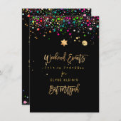 Pix Dezines Dazzled Rainbow Mitzvah Weekend Events Save The Date (Vorne/Hinten)