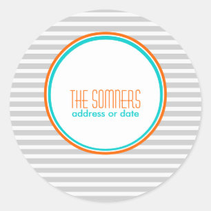 Pix Dezines DIY Farben, schlichte, weiße Streifen Runder Aufkleber