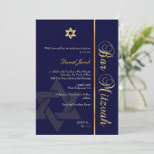 Pix Dezines DIY HINTERGRUND/CLASSIC GOLD/BAR MITZV Einladung (Stehend Vorderseite)