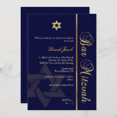 Pix Dezines DIY HINTERGRUND/CLASSIC GOLD/BAR MITZV Einladung (Vorne/Hinten)