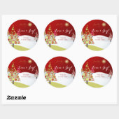 Pix Dezines DIY Retro-Weihnachtsbäume Runder Aufkleber (Blatt)