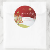 Pix Dezines DIY Retro-Weihnachtsbäume Runder Aufkleber (Tasche)