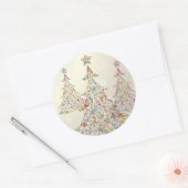 Pix Dezines DIY Retro-Weihnachtsbäume Runder Aufkleber (Umschlag)