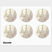 Pix Dezines DIY Retro-Weihnachtsbäume Runder Aufkleber (Blatt)