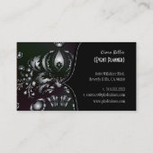 Pix Dezines Dolcè Damask/Imitate Silver Visitenkarte (Rückseite)