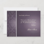 Pix Dezines Dolcè Damask / Plum+Elfenbeingrau Dankeskarte (Rückseite)