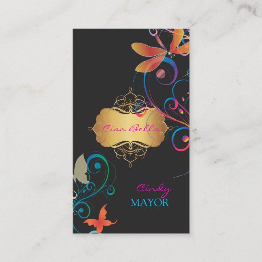 Pix Dezines Dragonflies Butterflies Regenbogen-Wir Visitenkarte (Vorderseite)