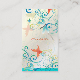 Pix Dezines Dragonflies Butterflies Regenbogen-Wir Visitenkarte