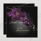 Pix Dezines dunkle lila Orchideen/Vuylstekeara Einladung (Vorne/Hinten)