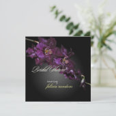 Pix Dezines dunkle lila Orchideen/Vuylstekeara Einladung (Stehend Vorderseite)