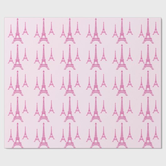 Pix Dezines eiffel Türme/heiß rosa/dunkler Hinterg Geschenkpapier (Flach)