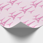Pix Dezines eiffel Türme/heiß rosa/dunkler Hinterg Geschenkpapier (Ecke)