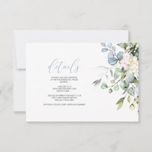Pix Dezines Elegant Blue Gum Eucalyptus DETAILS Einladung