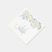 Pix Dezines Elegant Ice Blue Hyde Cream Rose Serviette (Ecke)
