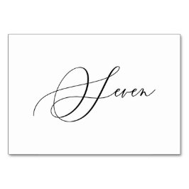 Pix Dezines Elegante Romantische Kalligrafie Seven Tischnummer