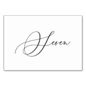 Pix Dezines Elegante Romantische Kalligrafie Seven Tischnummer (Rückseite)