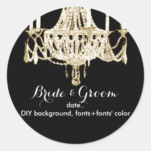 Pix Dezines Empire Kronleuchter/DIY Hintergrund Runder Aufkleber (Vorderseite)